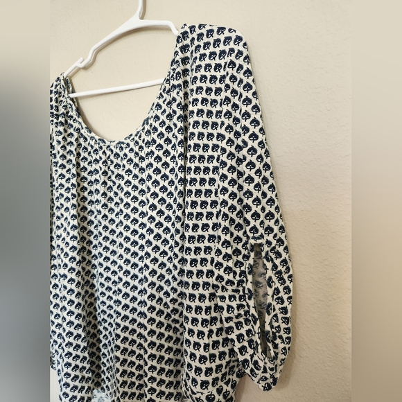 Lucky Brand John Robshaw Printed Boho Blouse Top Size XS Cotton - Picture 2 of 4